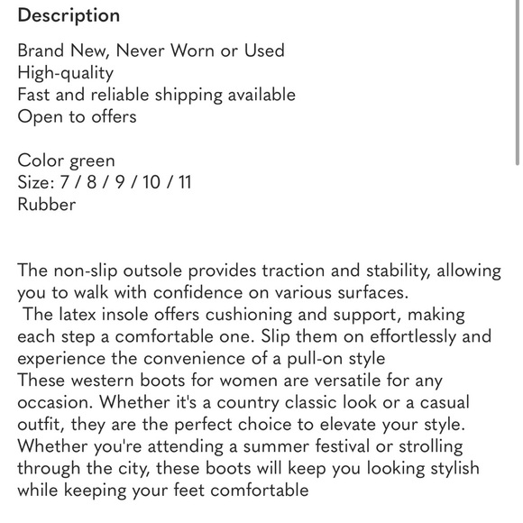 Cowboy Ankle Western Boots green new - Picture 8 of 8